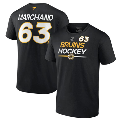 Fanatics Branded Brad Marchand Black Boston Bruins Authentic Pro Prime Name & Number T-shirt