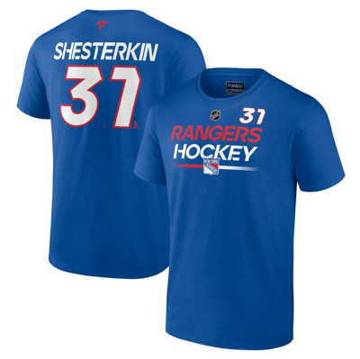 Fanatics Branded Igor Shesterkin Blue New York Rangers Authentic Pro Prime Name & Number T-shirt