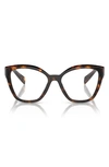 Prada 53mm Square Optical Glasses In Honey