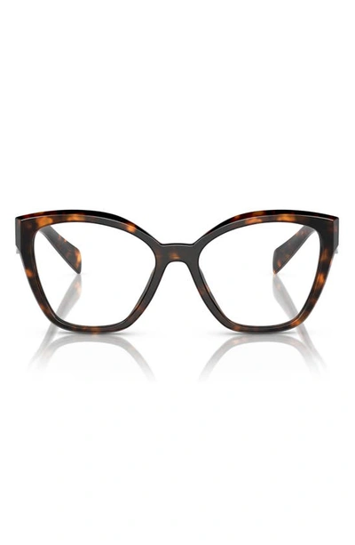 Prada 53mm Square Optical Glasses In Honey