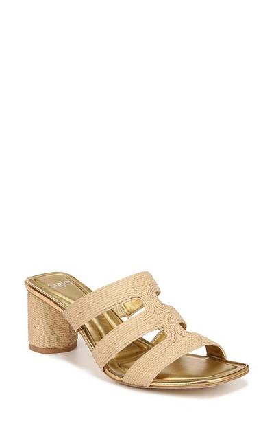 Franco Sarto Flexa Carly Slide Sandals In Natural Beige Raffia