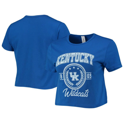 Zoozatz Royal Kentucky Wildcats Core Laurels Cropped T-shirt
