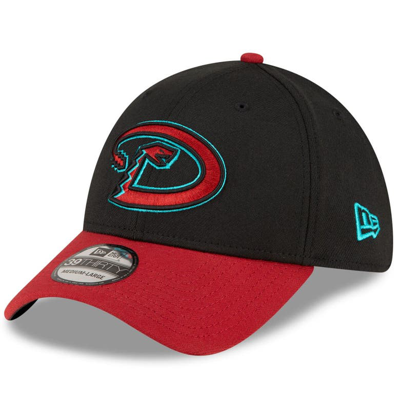 New Era Men's  Black, Red Arizona Diamondbacks Road Replica Core Classic 9twenty Adjustable Hat In Black,red