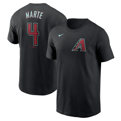 Nike Men's  Ketel Marte Black Arizona Diamondbacks 2024 Fuse Name And Number T-shirt