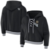 WEAR BY ERIN ANDREWS WEAR BY ERIN ANDREWS BLACK VEGAS GOLDEN KNIGHTS LACE-UP PULLOVER HOODIE