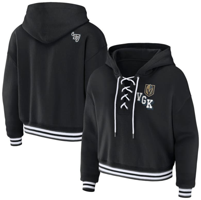 Wear By Erin Andrews Black Vegas Golden Knights Lace-up Pullover Hoodie