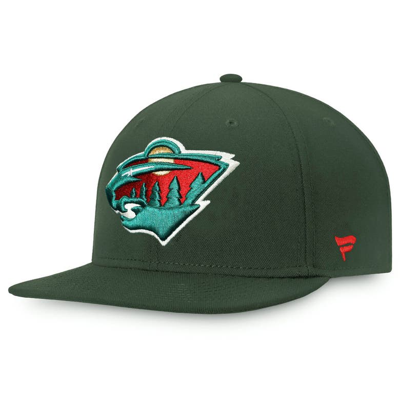 Fanatics Branded Green Minnesota Wild Core Primary Logo Fitted Hat