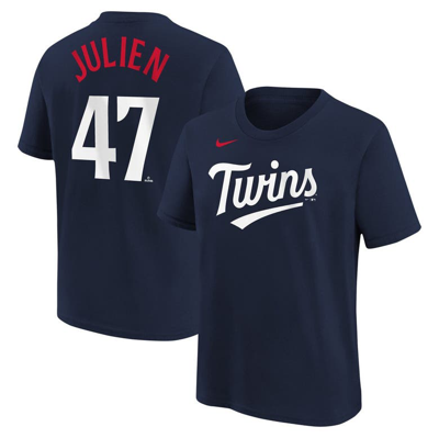 Nike Kids' Big Boys  Edouard Julien Navy Minnesota Twins Name And Number T-shirt