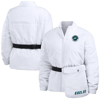 WEAR BY ERIN ANDREWS WEAR BY ERIN ANDREWS  WHITE PHILADELPHIA EAGLES PACKAWAY FULL-ZIP PUFFER JACKET