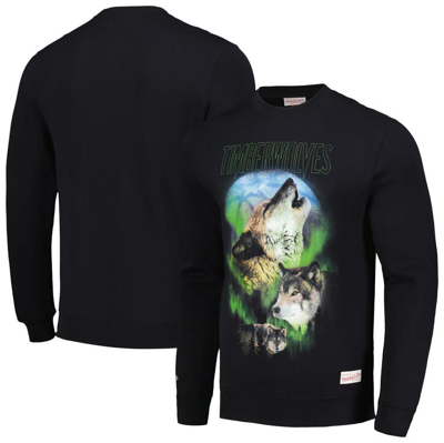 Mitchell & Ness Men's  Black Minnesota Timberwolves Moon Pullover Sweatshirt