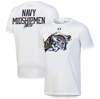 UNDER ARMOUR YOUTH UNDER ARMOUR WHITE NAVY MIDSHIPMEN GAMEDAY OVERSIZED LOGO PERFORMANCE T-SHIRT