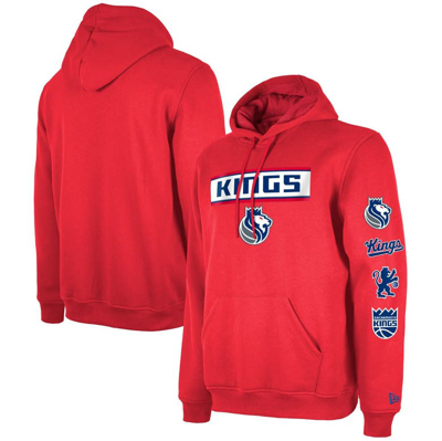 New Era Men's  Red Sacramento Kings Big And Tall 2023/24 City Edition Jersey Pullover Hoodie