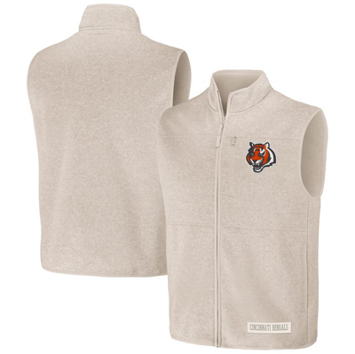 Nfl X Darius Rucker Collection By Fanatics  Oatmeal Cincinnati Bengals Full-zip Sweater Vest