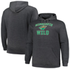 PROFILE PROFILE HEATHER CHARCOAL MINNESOTA WILD BIG & TALL ARCH OVER LOGO PULLOVER HOODIE