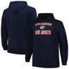 PROFILE PROFILE NAVY COLUMBUS BLUE JACKETS BIG & TALL ARCH OVER LOGO PULLOVER HOODIE