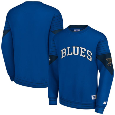 Starter Blue St. Louis Blues Faceoff Pullover Sweatshirt