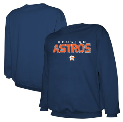 Stitches Navy Houston Astros Pullover Sweatshirt