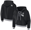 Wear By Erin Andrews Black Los Angeles Kings Lace-up Pullover Hoodie In Black