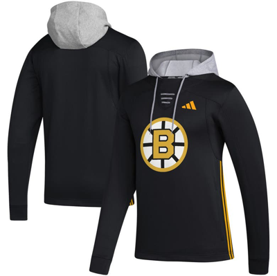 Adidas Originals Adidas Black Boston Bruins Refresh Skate Lace Aeroready Pullover Hoodie