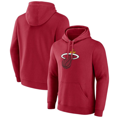Fanatics Branded  Red Miami Heat Primary Logo Pullover Hoodie