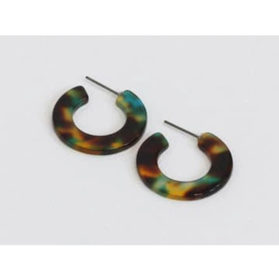 Big Metal Jessica Resin Hoop Earrings In Multi