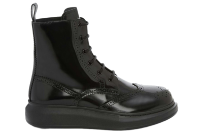 Pre-owned Alexander Mcqueen Hybrid Chelsea Lace Up Boot Black