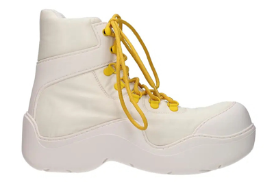 Pre-owned Bottega Veneta Puddle Bomber Ankle Boot White (women's)