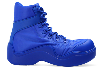 Pre-owned Bottega Veneta Puddle Bomber Ankle Boot Cobalt (women's) In Blue