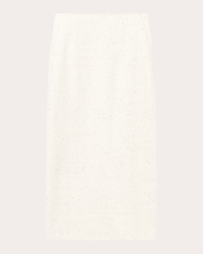 Mark Kenly Domino Tan Women's Nuri Dupioni Pencil Skirt In White