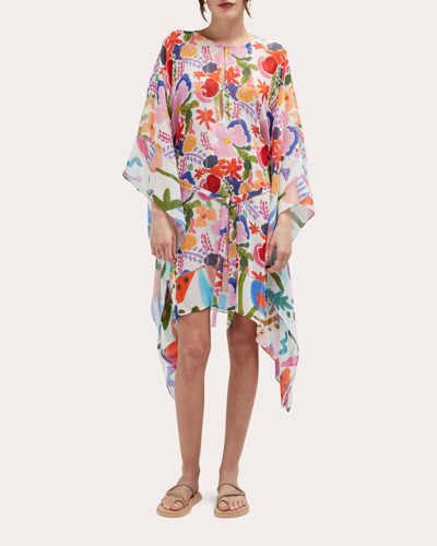 Careste Terry Abstract-print Handkerchief Midi Dress In Spring Bouquet