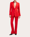 Careste Anastasia Single-button Silk Georgette Jacket In Red