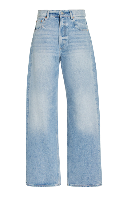 Dl1961 Taylor Rigid Ultra-high Barrel-leg Jeans In Blue