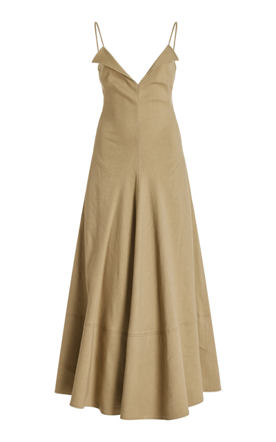 Proenza Schouler Ruby Eco Linen Maxi Dress In Bronze