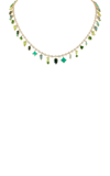 EDEN PRESLEY SHADES OF GREEN 14K YELLOW GOLD NECKLACE