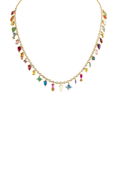 Eden Presley Rainbow 14k Yellow Gold Necklace In Multi