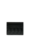 Bottega Veneta Intrecciato Bi-fold Cardholder Wallet In Black-gold