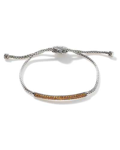 John Hardy Silver Citrine Classic Chain Station Bracelet In Metallic