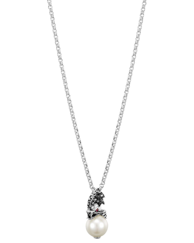 John Hardy Naga Legends Silver Gemstone 10.5-11.0mm Pearl Pendant Necklace In Metallic