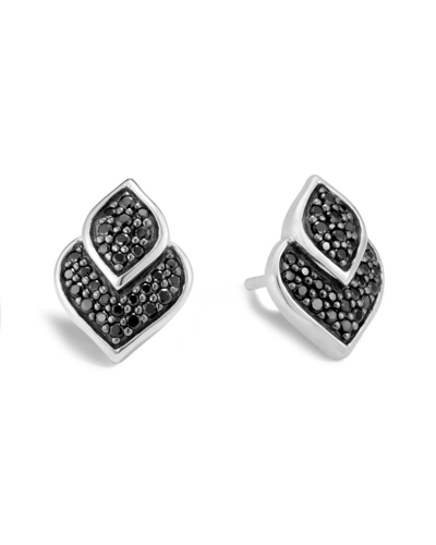 John Hardy Legends Silver Gemstone Naga Studs In Black