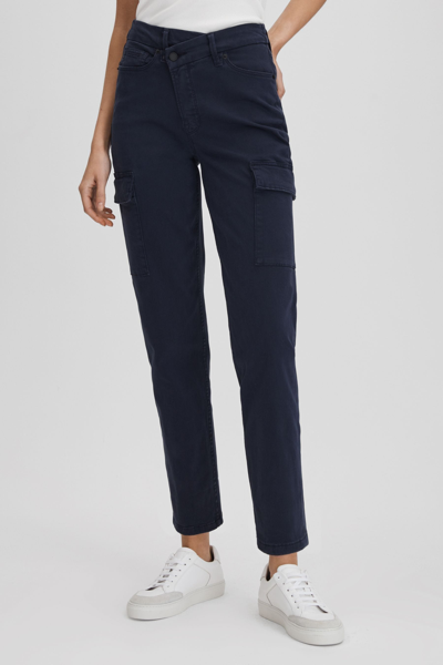 Good American Washed Blue  Tapered Fit Cargo Trousers