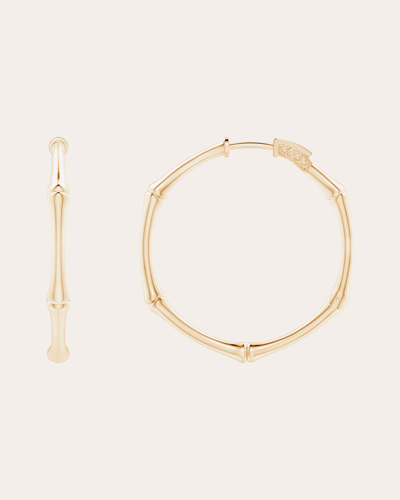 Natori Women's Small Indochine Bamboo 14k Gold Hoop Earrings