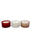 SAND AND FOG SET OF 3 MOLDED VALENTINE'S DAY CANDLES