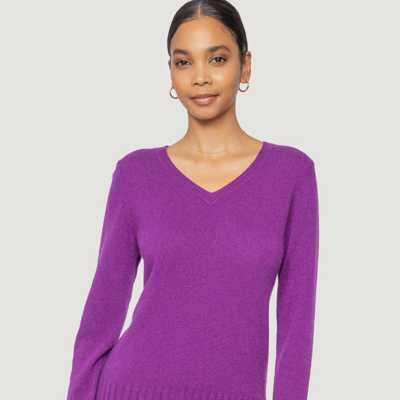Quinn Kim Cashmere V-neck Sweater In Purple