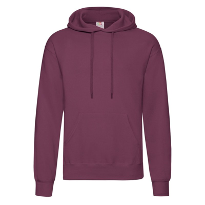 Fruit Of The Loom Adults Unisex Classic Hooded Sweatshirt (burgundy) In Purple