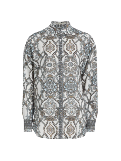 Marie Oliver Women's Nico Medallion-print Silk Blouse In Opal Medallion