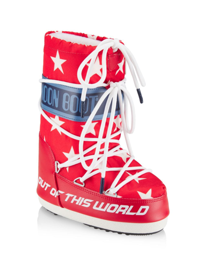 Moon Boot Babies' Kid's Out Of This World Boots In White Stars