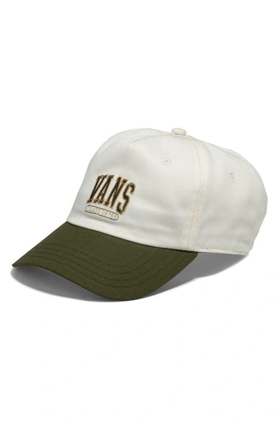 Vans The Campus Cap In Marshmallow Dark Green