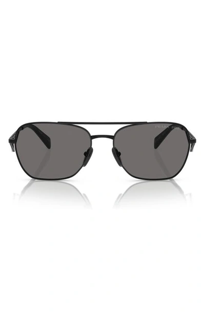Prada 59mm Polarized Pillow Sunglasses In Dark Grey