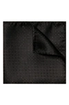 Eton Logo-embroidered Jacquard Silk Pocket Square In Black