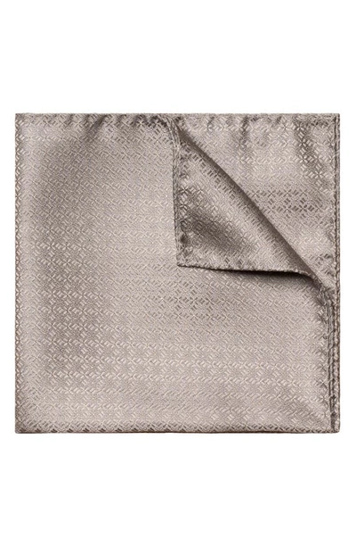 Eton Glitter Effect Silk Pocket Square In Lt/ Pastel Gray